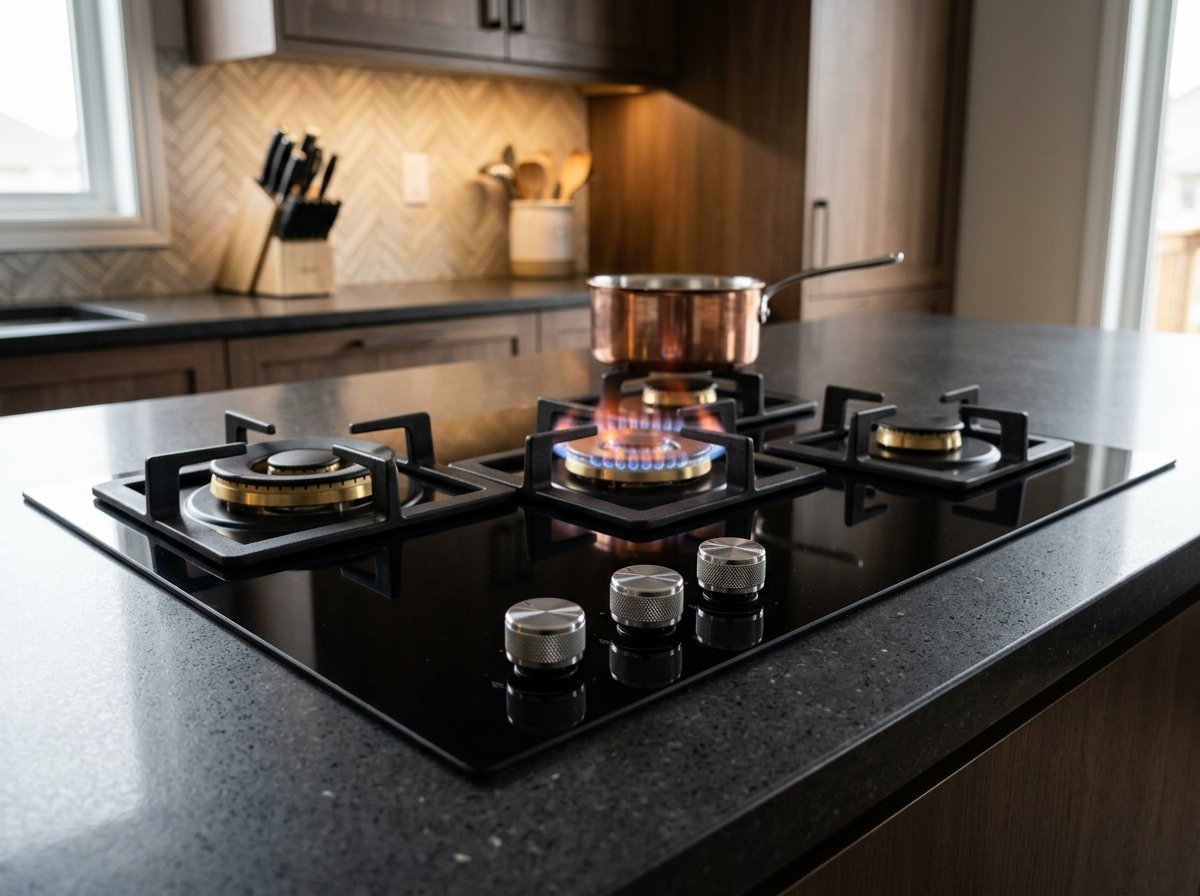 Elica built-in gas hob with heavy brass burners